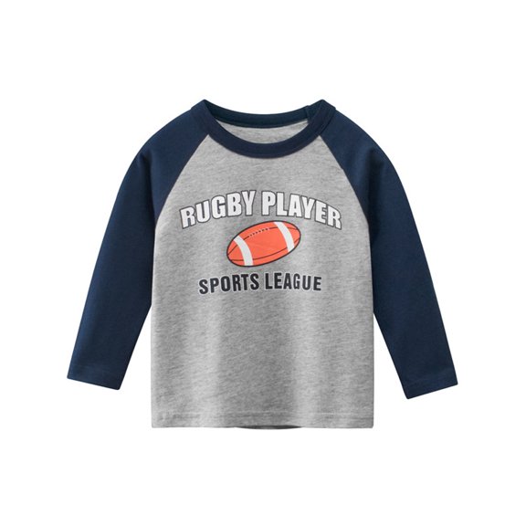 Beautyzll Kids Toddler Boys Long Sleeve T-Shirts Crewneck Shirt 1-9T Baby Basic T Shirt Tops Cartoon Cotton Tees