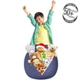 thumbnail image 3 of Abstract Storage Toy Bag Chair, Modern Clouds Inspired Stripes Motifs Circular Shapes Illustration, Stuffed Animal Organizer Washable Bag, Small Size, Dark Ceil Blue and White, by Ambesonne, 3 of 3