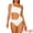 White, variant on Asymmetric Waist Cutout Ribbed Bathing Suit XL Yellow