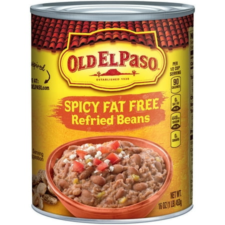 Old El Paso Spicy Fat Free Refried Beans 16 oz Can