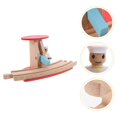 thumbnail image 3 of Wooden Railway Road Block for Kids Play 4Pcs Assorted Color Toy Set, 3 of 5