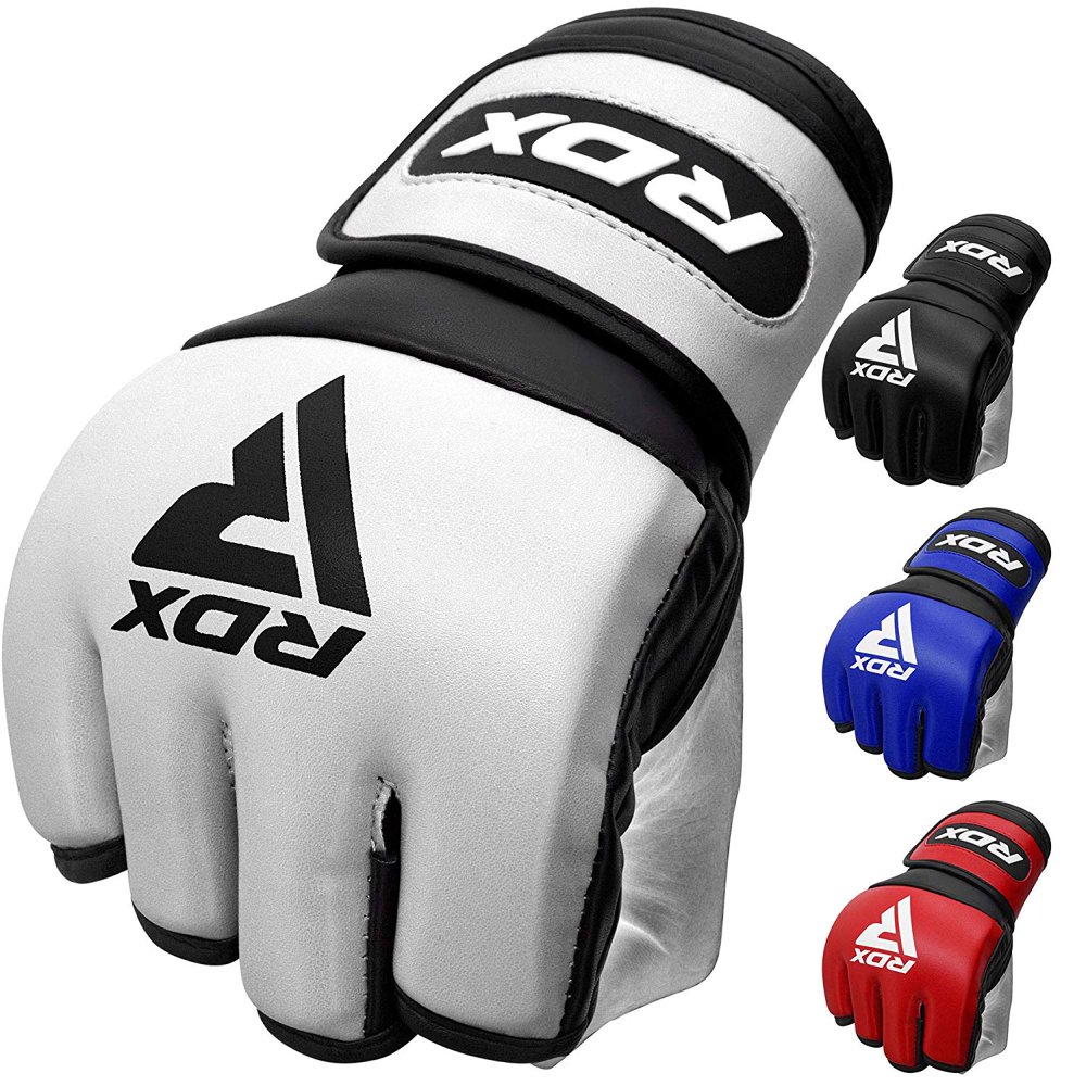 RDX MMA Gloves for Martial Arts Grappling Training Mitts White M
