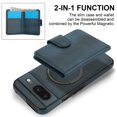 thumbnail image 5 of for Google Pixel 8 Case, Compatible with MagSafe, Detachable Magnetic Wallet Case with PU Leather Kickstand Card Slots Shockproof Protection 2 In 1 Case for Google Pixel 8, Blue, 5 of 5
