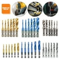 thumbnail image 3 of Sylvtty 6Pcs Combination Drill Tap Bit Set High Durability Rustproof Spiral Design Wide Application Tapping Bit Tools for Drilling Threading, 3 of 7