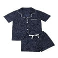 thumbnail image 2 of EASTIN Women 2PCS Pajama Set  Solid Color/Dot/Striped Short Sleeve Top  Short Pants, 2 of 6