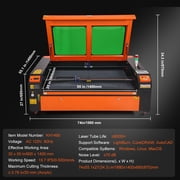 KFFKFF 130W CO2 Laser Etcher, Dimensions 35 x 55 inches, Speed 19.7 IPS, Equipped with Dual Direction Air Support, Synchronizes with LightBurn, CorelDRAW, AutoCAD, Supports Windows, Mac OS, Linux