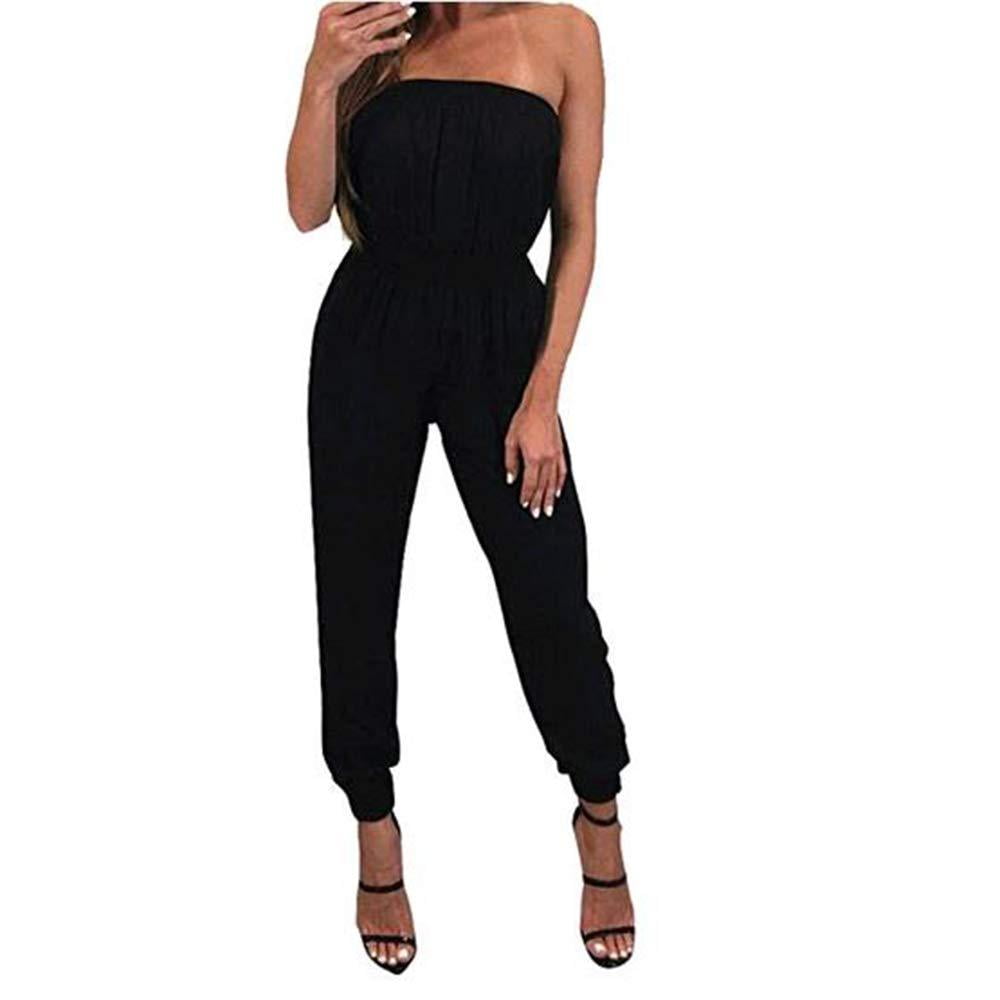 Women's Slim Strapless Backless Jumpsuit Black Nigeria Ubuy
