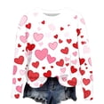 thumbnail image 2 of Jsaierl Chandails en Molleton pour Femmes Saint-Valentin Mignons Imprimé Cœur Chandails en Molleton Tendance Chandail Col Rond Décontracté Manches Longues pour Femmes, 2 of 4