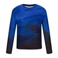 thumbnail image 5 of Mens Long Sleeve Tee Shirts Hoodie Clearance Shirts Casual Round Neck Long Sleeve Pullover Stripe Tops, 5 of 5