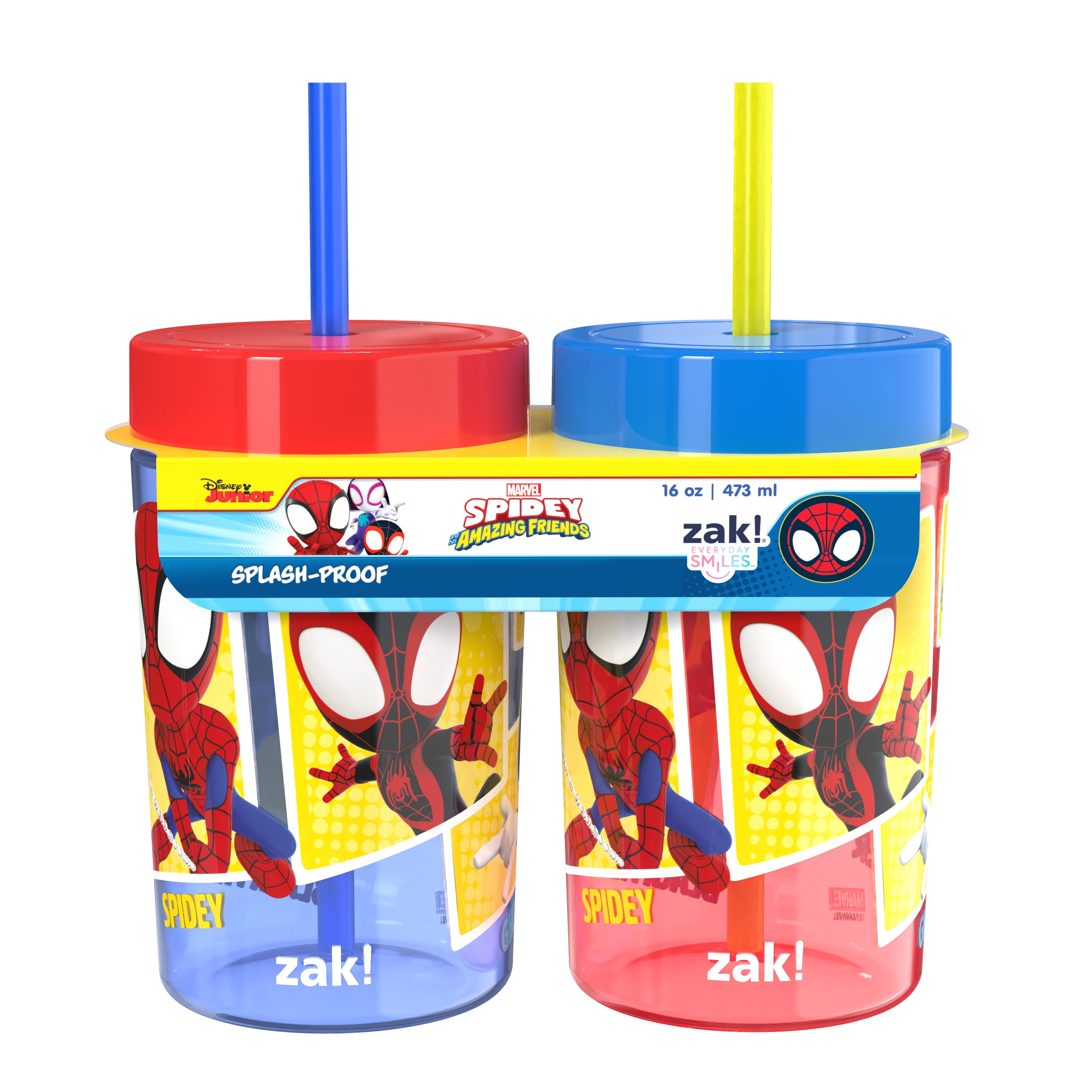 Zak Designs Spidey and Friends 16oz Straw and Lid Tumbler 2-Pack