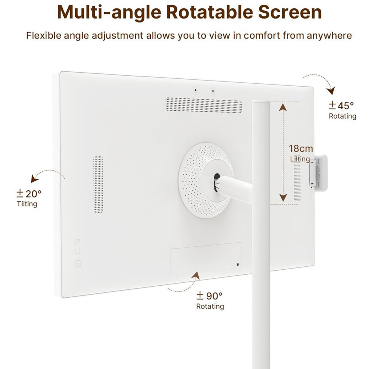 Cozyla 32" 16:9 4K Ultra HD Portable Smart Tablet TV, White