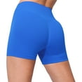 thumbnail image 2 of Sakmal Quick Dry Women's Shorts Running Gym Blue Yoga Breathable High Waisted 4" Athletic Shorts for Women, 2 of 7