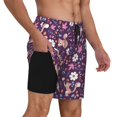 thumbnail image 3 of Goofa Cute Squirrel Floral Printed Men's Swim Trunks Board Shorts Quick Dry Mens Swimming Trunks with Compression Liner,Breathable Fit Hawaii Beach Shorts-X-Large, 3 of 9