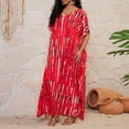 thumbnail image 4 of Kaftan Dress for Women Plus Size Bathing Suit Cover up Batwing Dress Loose fit mumu Dresses for Women Red One Size, 4 of 5
