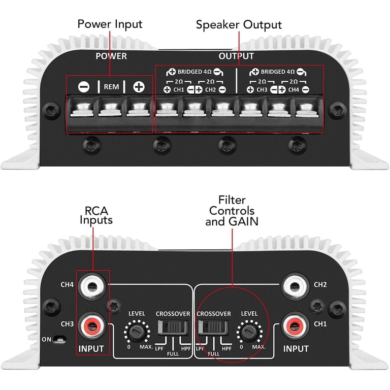 Taramps TS Series 400W 4 Channel Car Audio Amplifier, Full Range