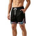 thumbnail image 2 of QIYAGBSA Basketball Shorts for Men 2 in 1 Mesh with Compression Liner Drawstring Elastic Waist Side Pockets Dolphin Hem Lightweight Gym Training Summer, 2 of 5