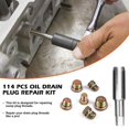 thumbnail image 3 of Luney 114PCS Oil Pan Drain Plug Repair Kit Oil Drain Plug Removal Thread Repair Tool Kit Drain Pans Automotive Rethreading Tools Kit M13 M15 M17 M20 M22 Metric Universal, 3 of 4