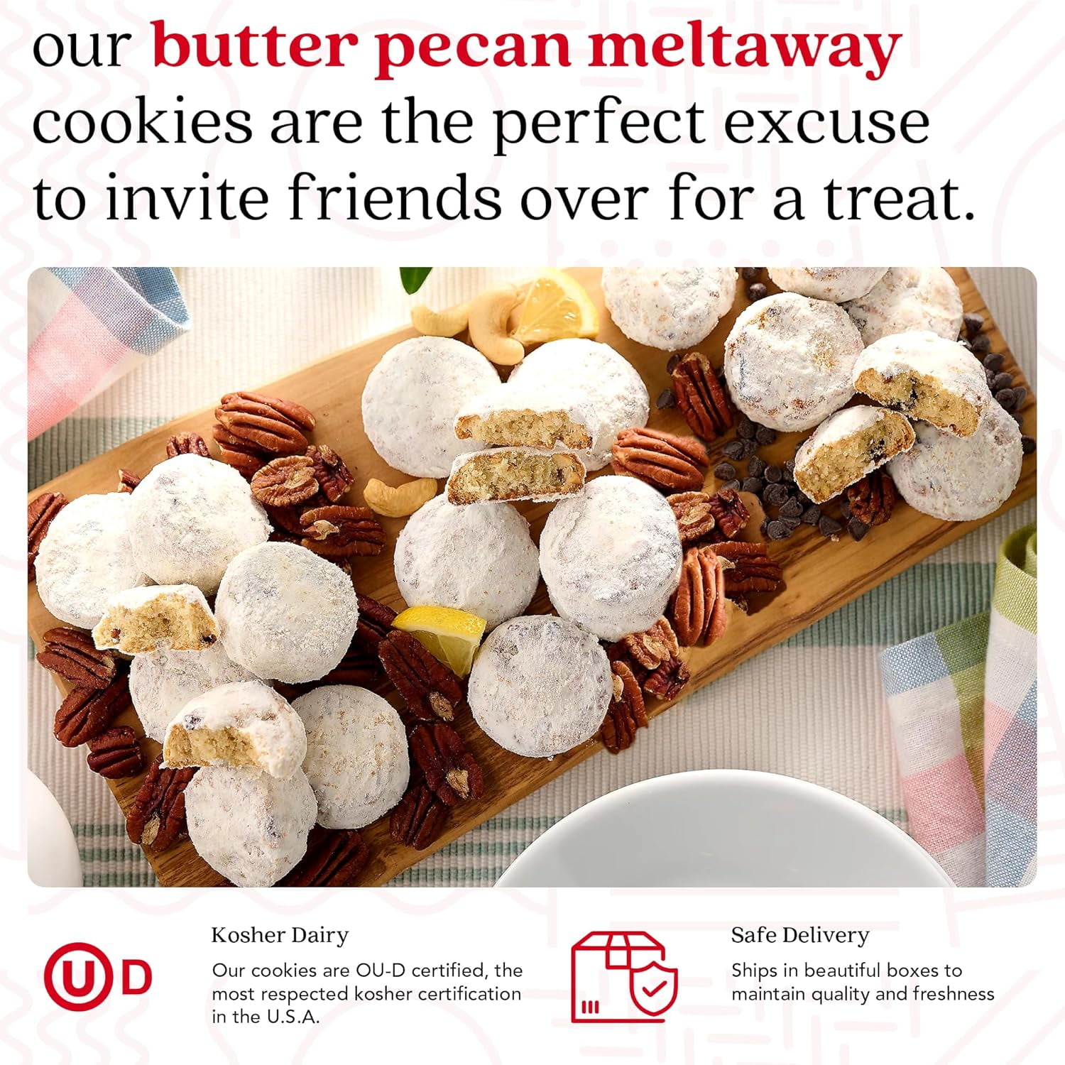 David’s Cookies Butter Pecan Meltaway Butter Pecan Meltaway Gourmet Snacks in Sweet Sampler Gift Tin, 16 oz