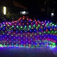 thumbnail image 2 of Solar Net Mesh String Lights, 9.8ft x 6.6ft 192 LED Outdoor Waterproof LED Lights with Remote for Party Christmas Holiday Garden Decor, Multicolor, 2 of 9