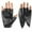 Black, variant on Women's Leather Half Finger Gloves, Fashion Short Fingerless Gloves for Autumn Winter Style and Warmth Black