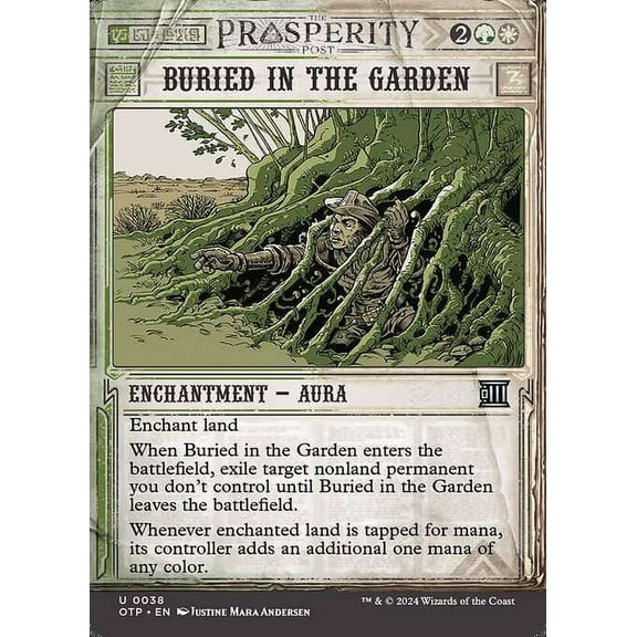 MtG Outlaws of Thunder Junction Breaking News Uncommon Buried in the Garden (Prosperity Showcase) #38