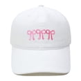 thumbnail image 2 of XFeng Pink Ribbon Flower Embroidery Vintage Baseball Cap, 2 of 4