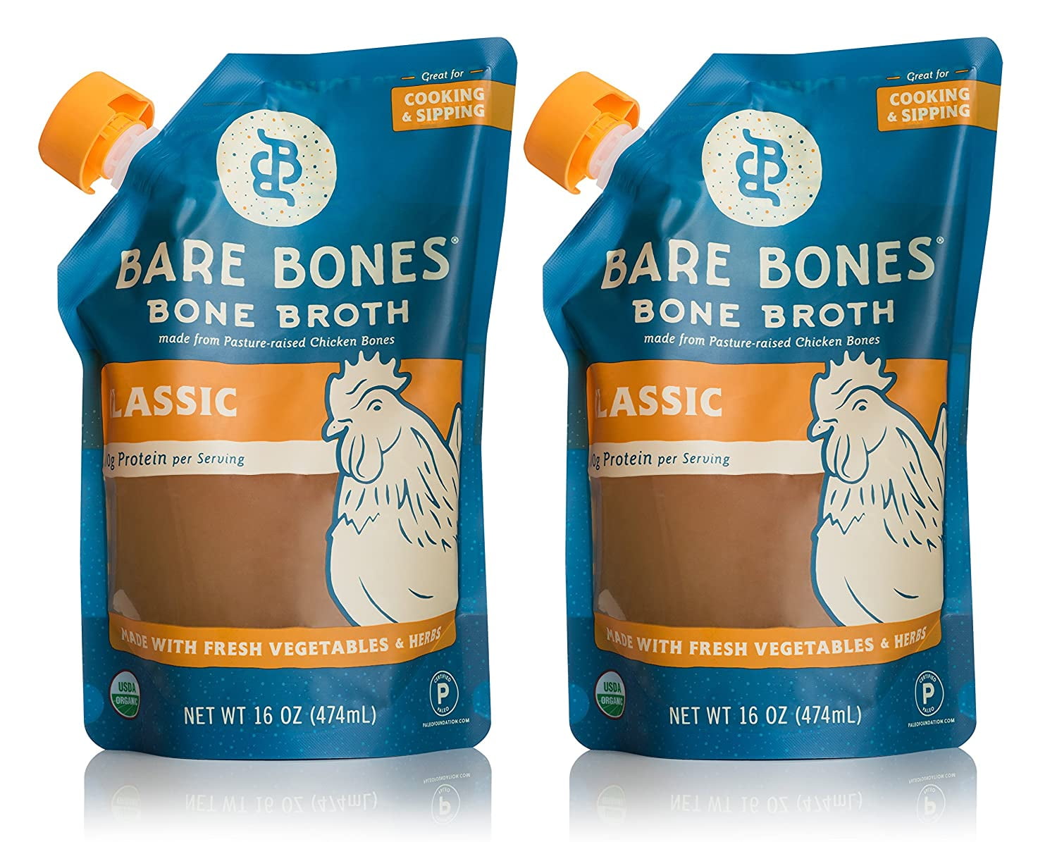 Bare Bones Chicken Bone Broth for Cooking and Sipping, Pasture Raised