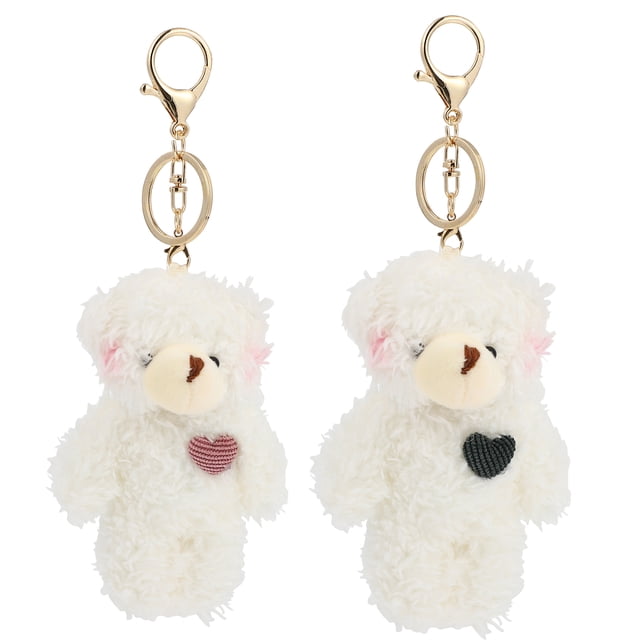 2 unids Lindo llavero colgantes de peluche oso bolsa colgantes colgantes llaveros colgante
