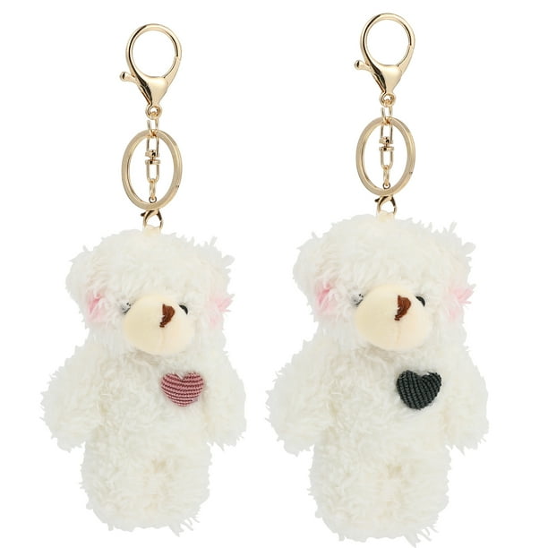 2 unids Lindo llavero colgantes de peluche oso bolsa colgantes colgantes llaveros colgante