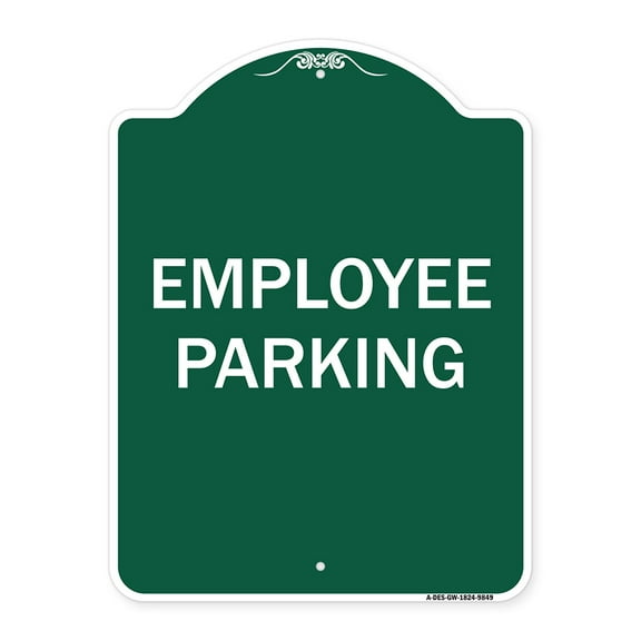 SignMission Designer Series Sign - Employee Parking | Green & White 18" x 24" Heavy-Gauge Aluminum Architectural Sign | Protect Your Business & Municipality | Made in the USA