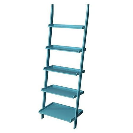 French Country Bookshelf Ladder With Blue Finish