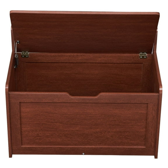 Large Wooden Toy Storage Chest for Kids, 32.68" x 17.91" x 24.02" Toy Box Bench with Flip-Top Lid & Safety Hinge, Kids Storage for Playroom, Bedroom, Living Room, Cherry Finish
