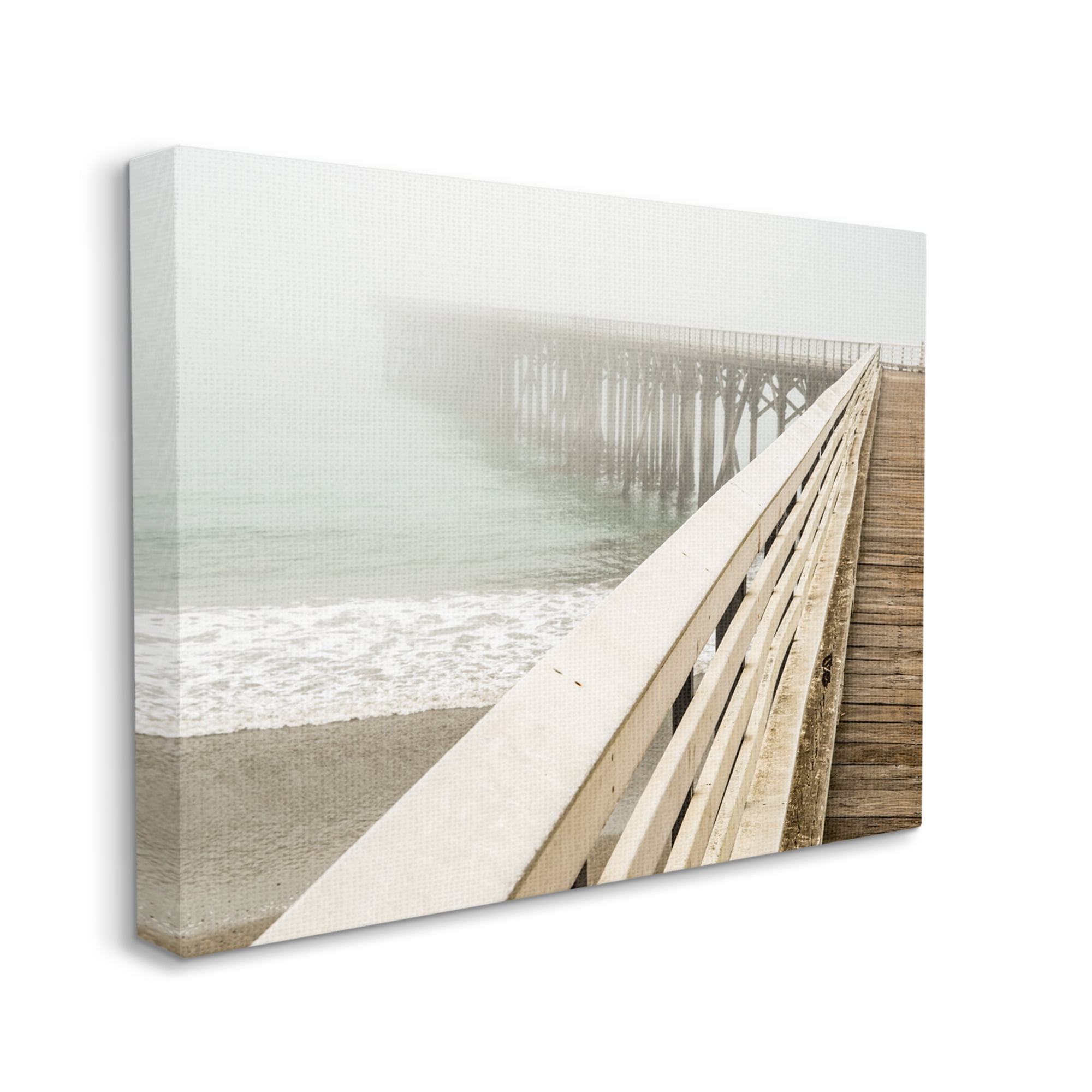 Stupell Industries Ocean Pier Photography Nature Photography Gallery Wrapped Canvas Print Wall Art, 30 x 24