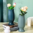 thumbnail image 3 of Flower Vase Unbreakable Streamlined Solid Color Dried Flower Arrangement Plastic Vase for Living Room, 3 of 7