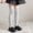 Gray, variant on fnnxnal Girls Black Cotton Knee High Socks Pearl Decorated Ribbed Stretchy School Uniform for 3-13 Years,Size 3-8T