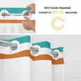 thumbnail image 5 of Turquoise Orange Striped No Hook Shower Curtain Waterproof,Bathroom Curtains with Snap in Liners and See Through Top Window,Modern White Abstract Art Aesthetics Bathtub Curtains Shower 72"Wx96"L, 5 of 8
