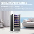 thumbnail image 3 of Auseo 15" Wine Cooler, Freestanding Beverage Refrigerator, 28 Bottle, Stainless Steel, Double Tempered, Glass Door, 3 of 7