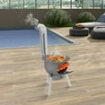 thumbnail image 2 of ToppiJoy Outdoor Wood Burning Stove, Wood Burning Stove Hold up 220.46lbs for Outdoor Cooking, Firewood Stove 19.68in Height(Silver, Grey), 2 of 13