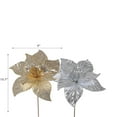thumbnail image 2 of Christmas Shiny Poinsettia Pick - Ensemble De 6, 2 of 3