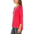 thumbnail image 2 of Orvis Women 3/4 Sleeve Pima Cotton Tee (Red (Magenta),Medium), 2 of 7