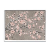 Stupell Industries Cherry Blossom Pattern Composition Graphic Art White Framed Art Print Wall Art, Design by Diane Stimson