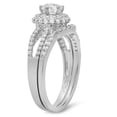 thumbnail image 2 of Dazzlingrock Collection 1.00 Carat (ctw) 14k Round Diamond Ladies Split Shank Halo Style Bridal Engagement Ring Set With Matching Band 1 CT, White Gold, Size 6.5, 2 of 4
