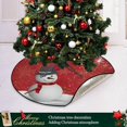 thumbnail image 6 of GZHJMY Red Snowman Snowflake Christmas Tree Mat, Round Christmas Tree Stand Mat Decoration for Holiday Party Home Christmas Day Ornaments Floor Door, 28.3", 6 of 6