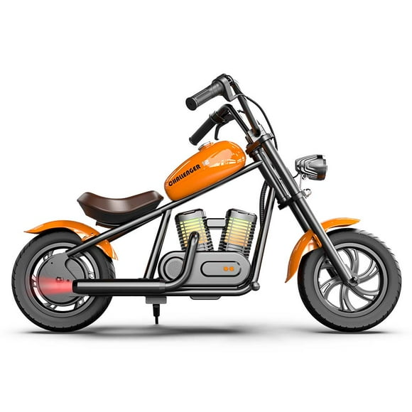 Moto Electrica Montable Infantil Hypergogo Challenger 12 Plus Naranja con Bocina Bluetooth y Luz LED