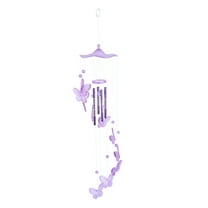 MUSEYA unique butterfly wind chime Plastic Purple Crafts Decor 1Pack
