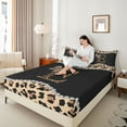 thumbnail image 4 of Castle Fairy Boys Girls Letter Monogrammed Bow E Queen Sheet Sets,Leopard Print Bed Set, 4 of 7