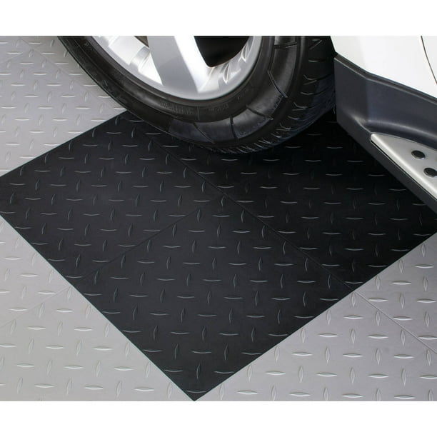 BlockTile Garage Flooring DiamondTop Interlocking Tiles, Set of 27
