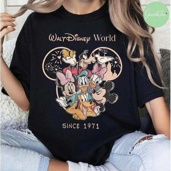 Retro Vintage Walt Disney World Est 1971 Shirt, Disneyworld Est 1971 Tshirt, Mickey and Friend Tee, Disney Family Shirt, Disney Trip 2025