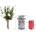 thumbnail image 2 of Metal Vase Milk Jug Rustic Style Rose and Eucalyptus Shabby Chic Metal Vase$ Retro Old Tin Flower Bucket American Pastoral Wrought Iron Vase Flower Shop Dried Flowers Fresh Flower, 2 of 3