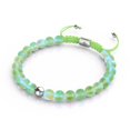 thumbnail image 1 of Emerald | Silver | Mermaid Glass Macrame Bead Bracelet, 1 of 8